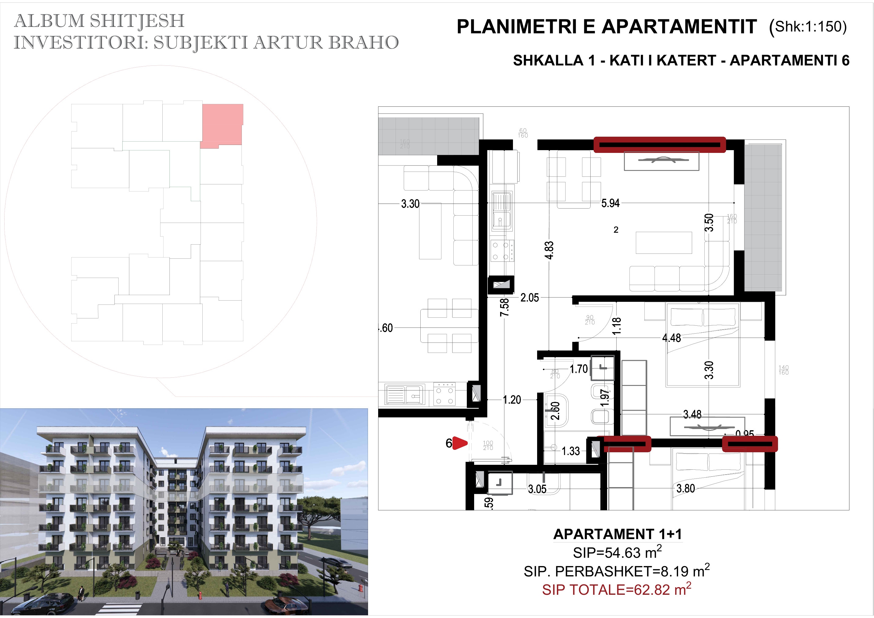 Touristic Building – Apartment 6 floor plan — 1