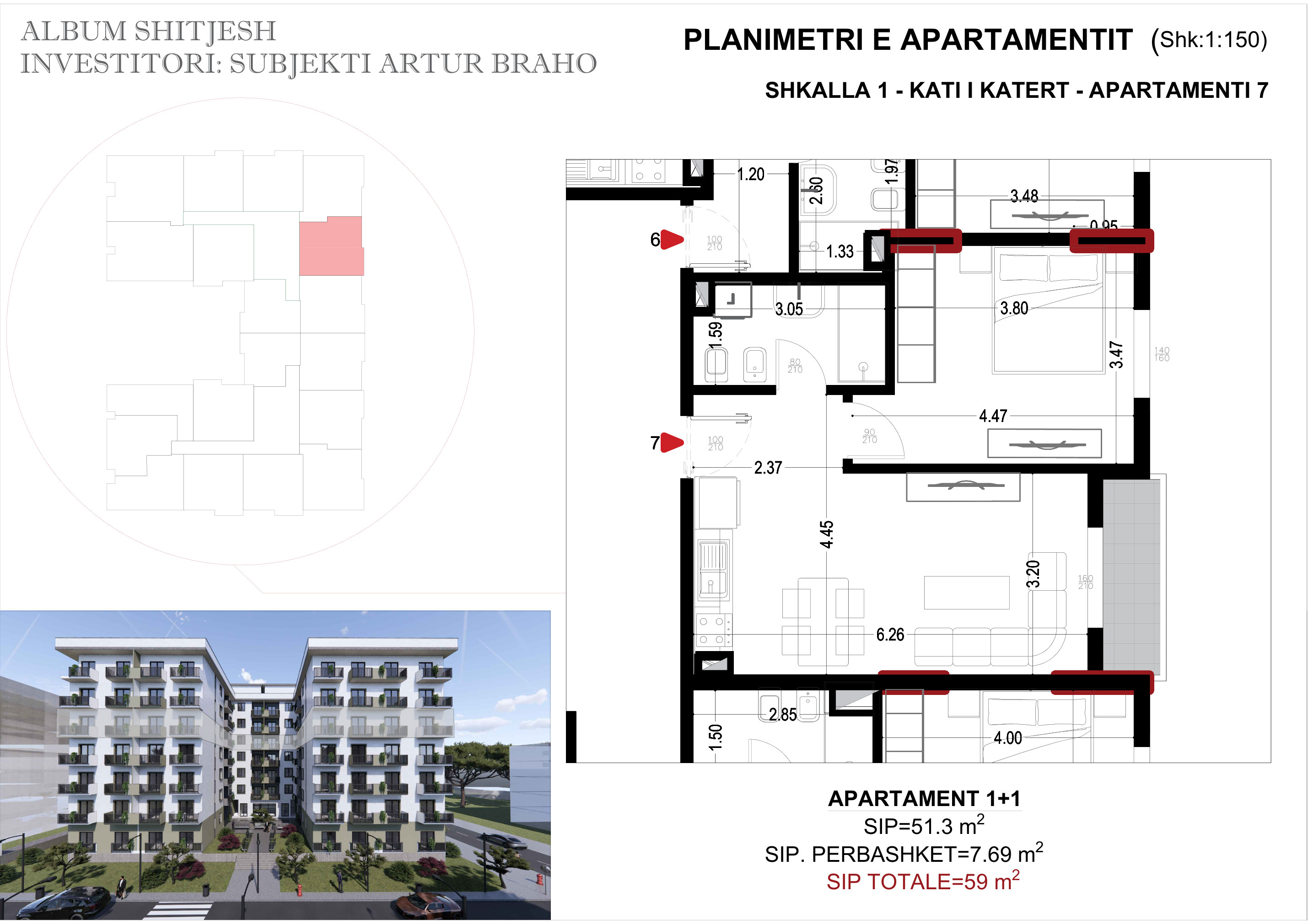 Touristic Building – Apartment 7 floor plan — 1
